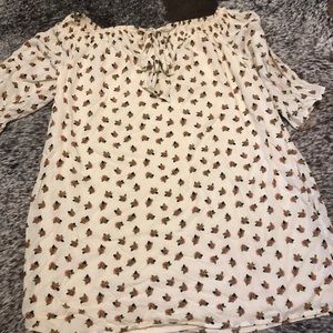 OTS cream and rose dress